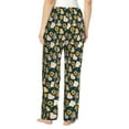thumbnail image 3 of Uemuo Bear Sunflower Pattern Women's Wide Leg Palazzo Lounge Pants with Pockets Light Weight Loose Comfy Casual Pajama Pants-Large, 3 of 9