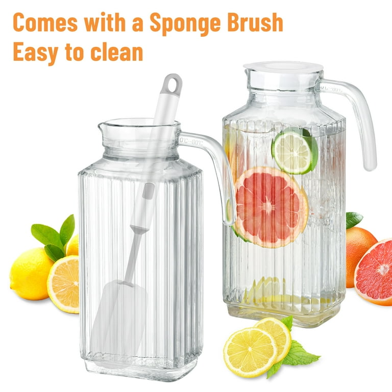 NiHome 57oz Glass Pitcher Set with Lids (2-Pack) photo 7