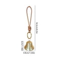thumbnail image 2 of Brass Hanging Bell for Door Knob, Vintage Gold Doorbell Chime on Leather Rope, Small Entry Bell for Front Door, Home Shop Garden Christmas Decor, 2 of 8