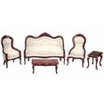 thumbnail image 2 of Melody Jane Maison de Poupée Acajou & Blanc Mobilier de Salon Victorien Ensemble Miniature 5 Pcs, 2 of 4