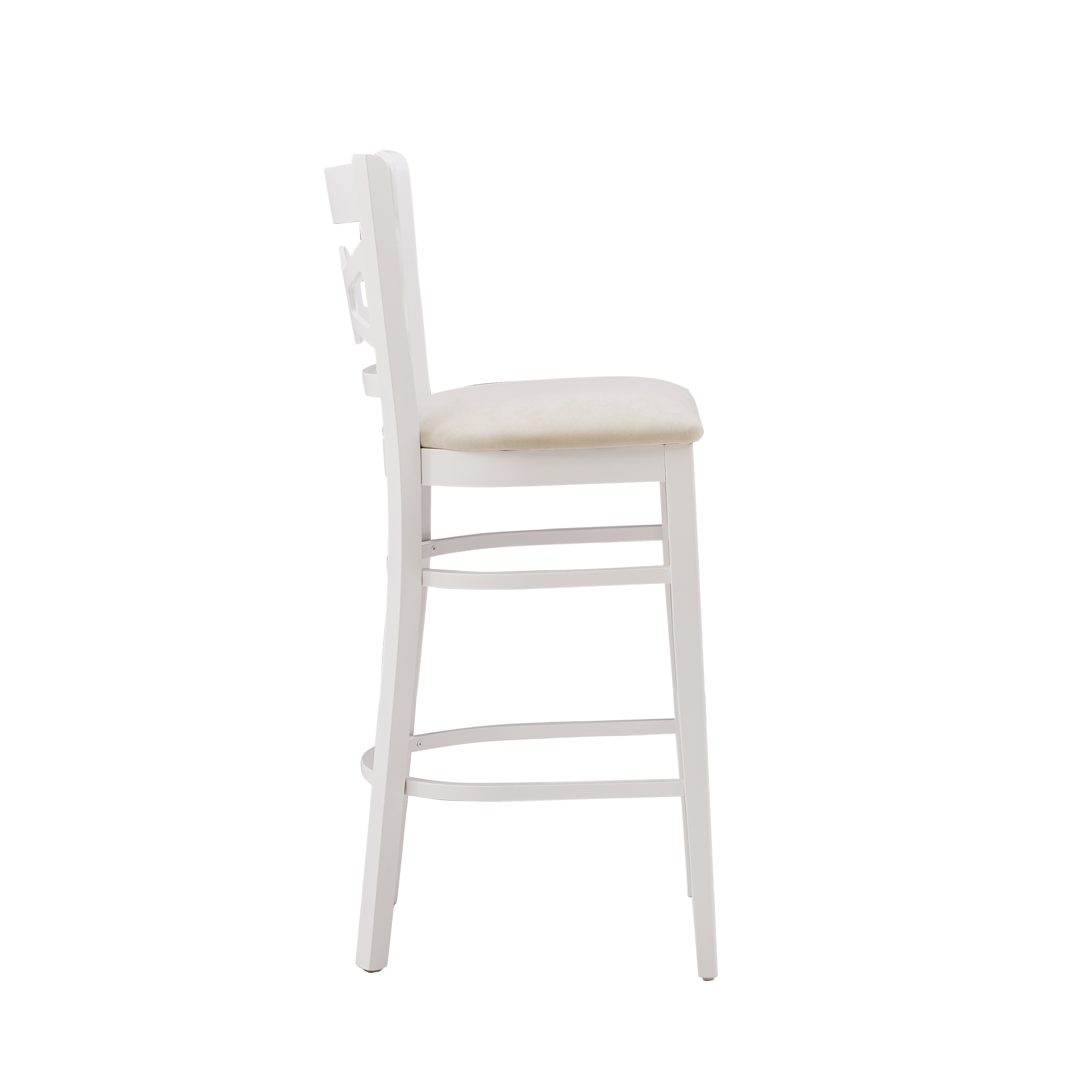 Linon Teresa 31" Indoor Wood Bar Stool, Set of 2, White/Light Gray