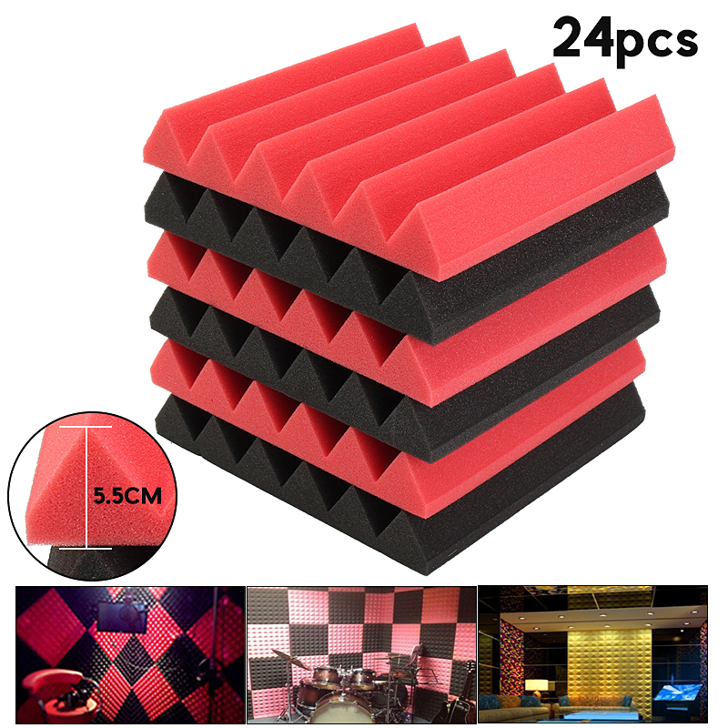 6/12/18/24Pack 12x12x2 inch Acoustic Panels Studio Soundproofing Foam