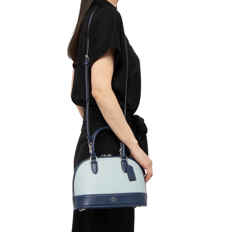 バッグ Coach NY Colorblock Mini Satchel bag Coach Women's Sabrina Colorblock Satchel Bag in Pebbled Leather