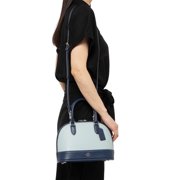 Coach Womens Sabrina Colorblock Satchel Bag in Pebbled Leather (Light Blue)