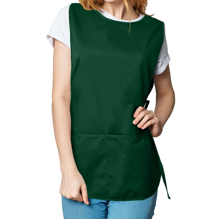 トップス PERVERZE 2-Pockets Top and Apron DALIX Cobbler Apron, Dark Green, Double Sided Smock with 2