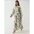 thumbnail image 5 of Floral Linen Feel Crew Neck Maxi Dress, 5 of 5