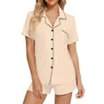 thumbnail image 2 of Lixiuxyad Pajama Womens Womens Pajamas Set Short Sleeve Sleepwear Button Down Nightwear Shorts Soft Home Wear Sets, 2 of 5