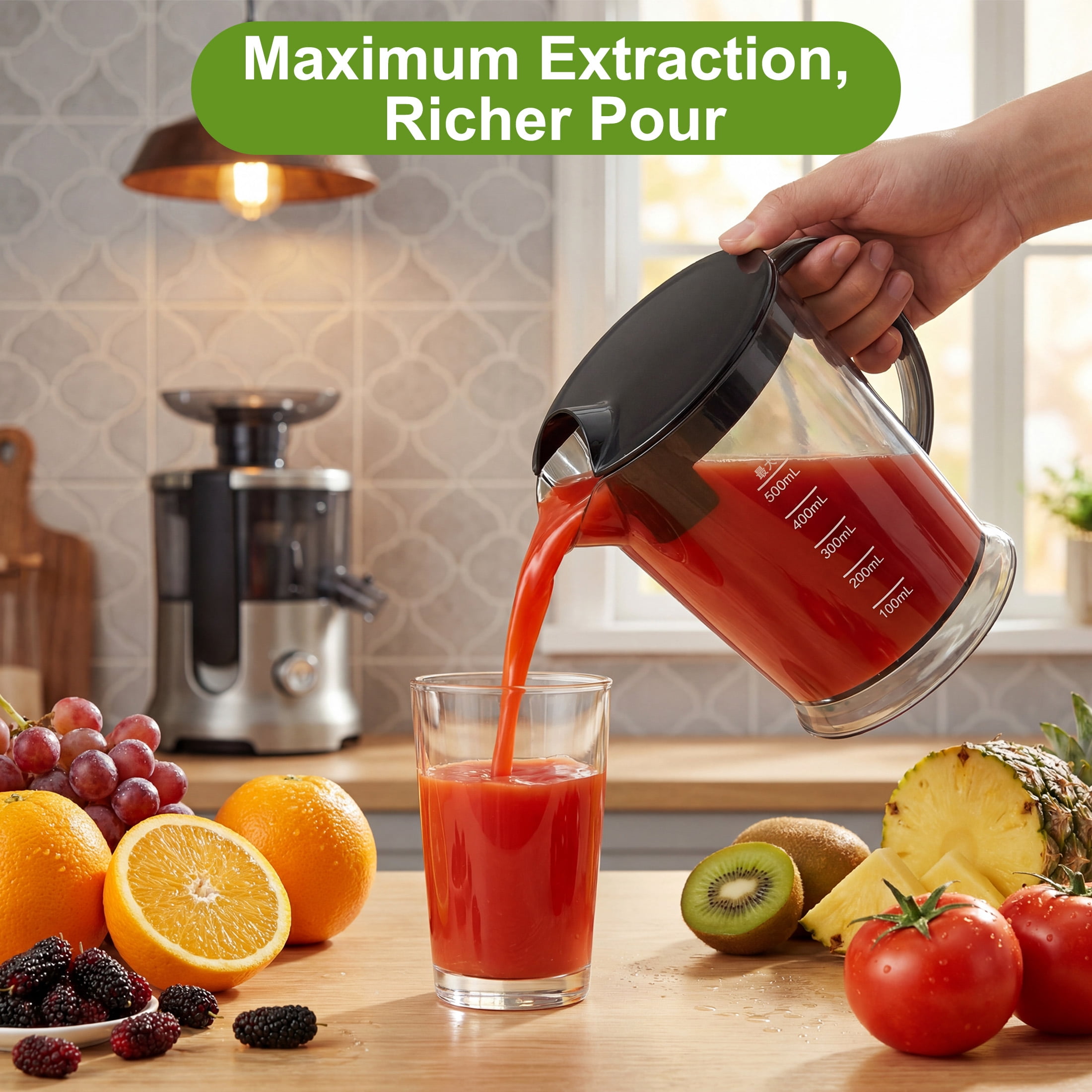 EDX 600W Centrifugal Juicer Extractor, 220V/120V Dual Voltage 60Hz, 2L Large Capacity, 17000RPM High Speed for Fruits & Vegetables, Easy to Clean, Ideal for Home Daily Use
