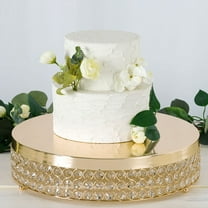 BalsaCircle 15.5" Gold Metal Beaded Cake Stand Wedding Cake Holder