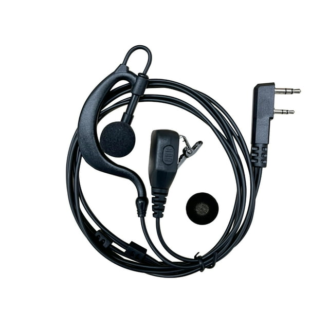 Auricular Walkie Talkie SHON con micrófono para Kenwood Baofeng, color negro