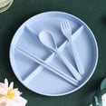 thumbnail image 4 of Dsseng Divided Dinner Plates Set with Tableware 3 Compartment Unbreakable Portion Control Dinner Diet Plates Reusable Lightweight Divided Dish Set Stackable Divider Plates Microwave Safe, 4 of 5