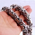 thumbnail image 4 of QQTDFG Heavy 12mm 24inch Silver Tone Stainless Steel Men Chain Byzantine Necklace Gift-default, 4 of 4