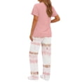 thumbnail image 4 of Fantaslook Womens Pajamas Sets Crewneck Short Sleeve Printed 2 Piece Outfits Set Tie Dye Casual Loungewear with Pockets, 4 of 9