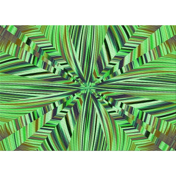 Ahgly Company Indoor Rectangle Patterned Nebula Green Area Rugs, 4' x 6'