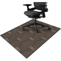 Office Chair Mat for Hardwood & Tile Floor 48"x36",Boho Brown Rainbow Computer Rolling Chair Mat Carpet Under Desk Non Slip Gaming Rug Low-Pile Large Protector Mat