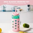 thumbnail image 4 of Mrsdry Glass Cups with Silicone Lids and Straws (4 Pcs), 20oz Drinking Glasses Set with Silicone Sleeves for Coffee Bar Accessories Iced Coffee Cups with Lids, Glass Tumbler Reusable for Gifts, 4 of 12