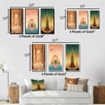 thumbnail image 4 of Designart "City of Gold Futuristic Minimal Architecture II" Abstract Landscape Framed Wall Art Set Of 3 - Gold Abstract Landscapes Frame Gallery Set For Office Decor, 4 of 6
