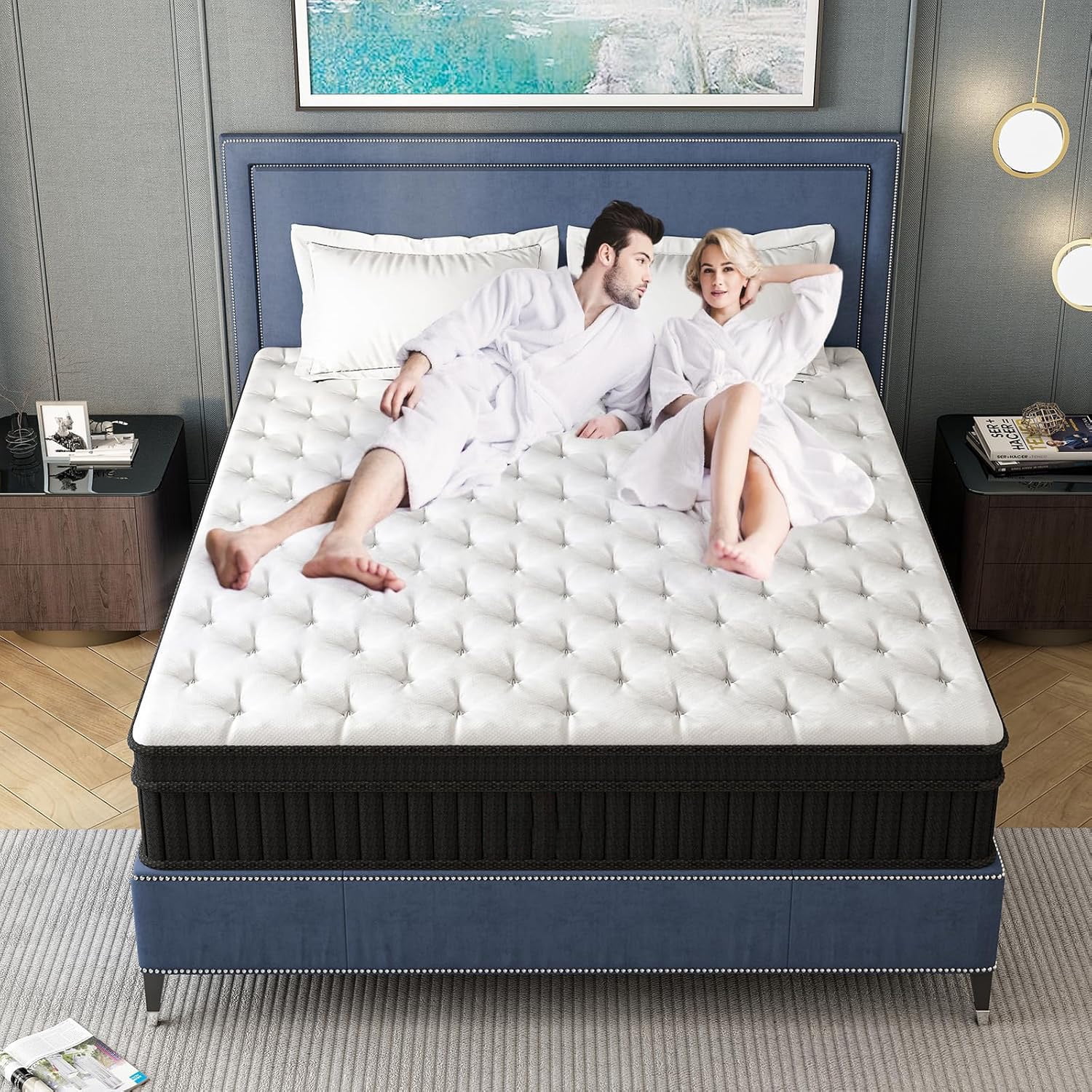 Twin XL Mattress, 10" Memory Foam Hybrid Mattress in a Box, Pocket Spring Mattress with Cooler Sleep and Pressure Relief, 39"*80"