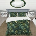 thumbnail image 2 of Designart "Forest Under The Emerald Canopy II" Green Botanical Bedding Covert Set - Bohemian & Eclectic Bed Set With 2 Shams, 2 of 5