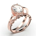 thumbnail image 3 of Beautiful Boho And hippie 1.85 Carat Oval Cut Diamond Moissanite Engagement Ring, Wedding Ring, One Matching Band in 10k Solid Rose Gold, Romanic Gift For Her, Promise Ring, 3 of 4