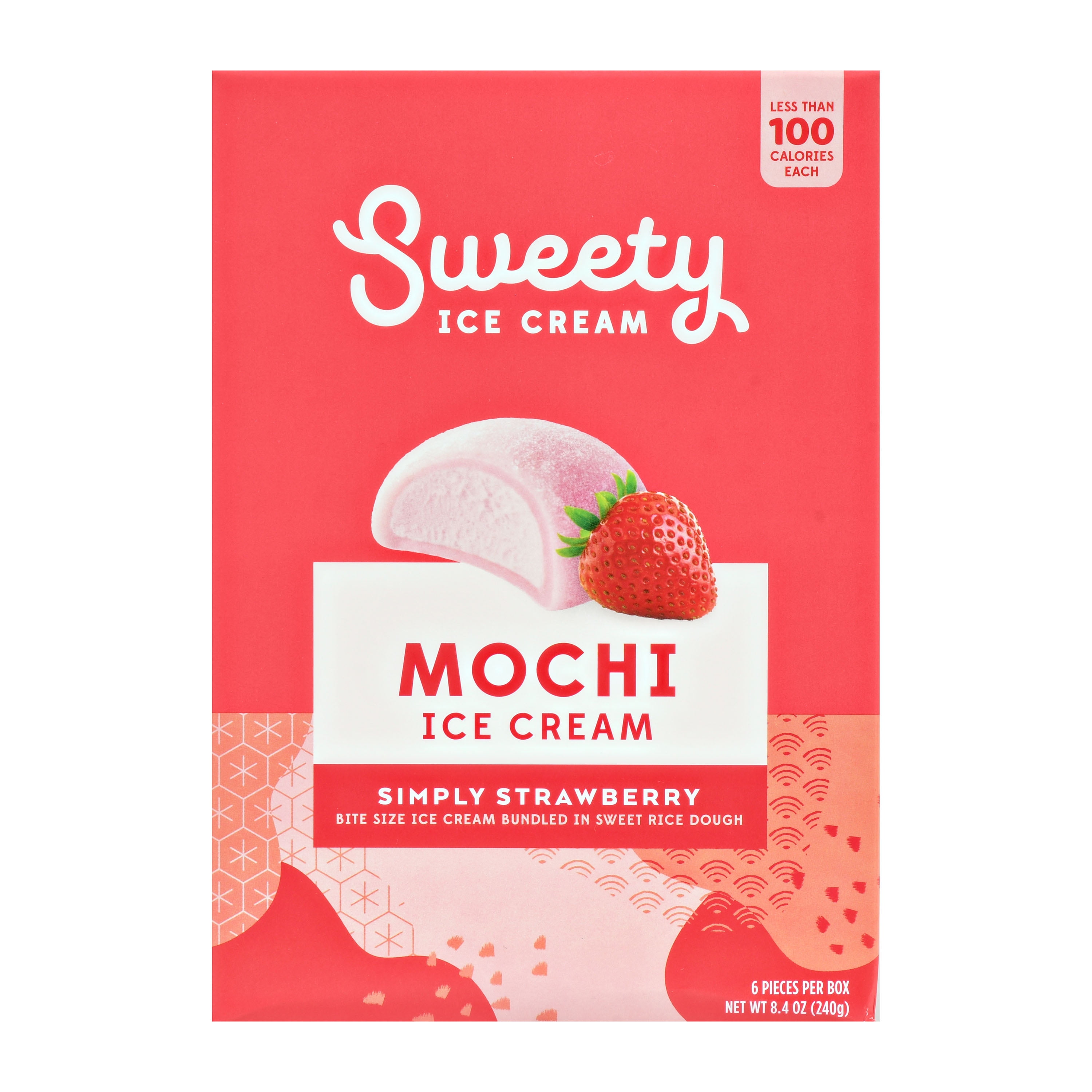 Sweety Ice Cream Strawberry Mochi Ice Cream Pieces 8 4 Oz 6 Count Walmart Com