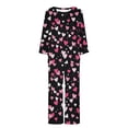 thumbnail image 3 of TIMIFIS Ensembles de Pyjama pour Femmes 2 Pcs - Pyjamas de la Saint-Valentin pour Femmes - Ensembles de Pyjamas pour Dames Manches Longues Col Rond Haut et Pantalon Ensembles de Détente, 3 of 3