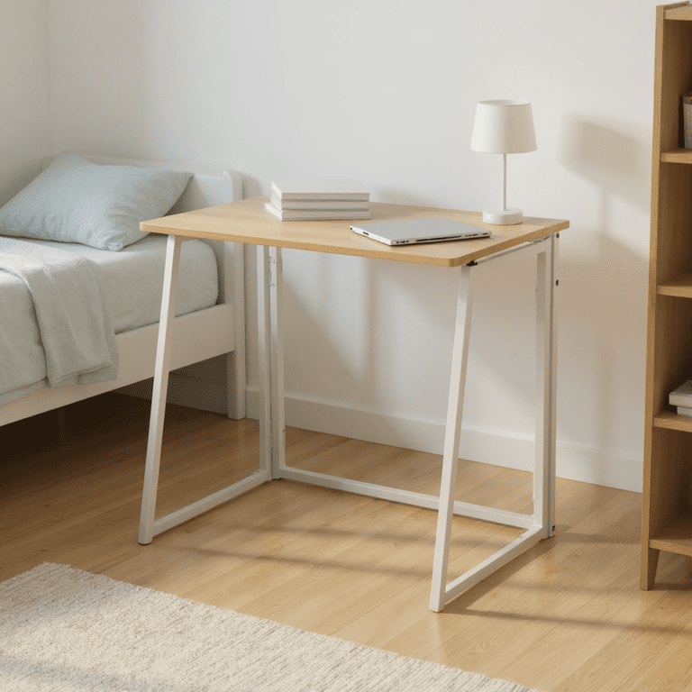 Homy Casa Folding Writing Desk 31-Inch, Oak photo 1