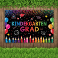 thumbnail image 6 of Colorful Kindergarten Graduation Banner Rainbow Educational Backdrop for Kids School Party Celebration, 6 of 7