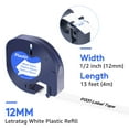 thumbnail image 4 of GREENCYCLE 1PK Compatible for DYMO LetraTag Refills 91331 12mm Black on White Plastic Label Maker Tape, 4 of 8