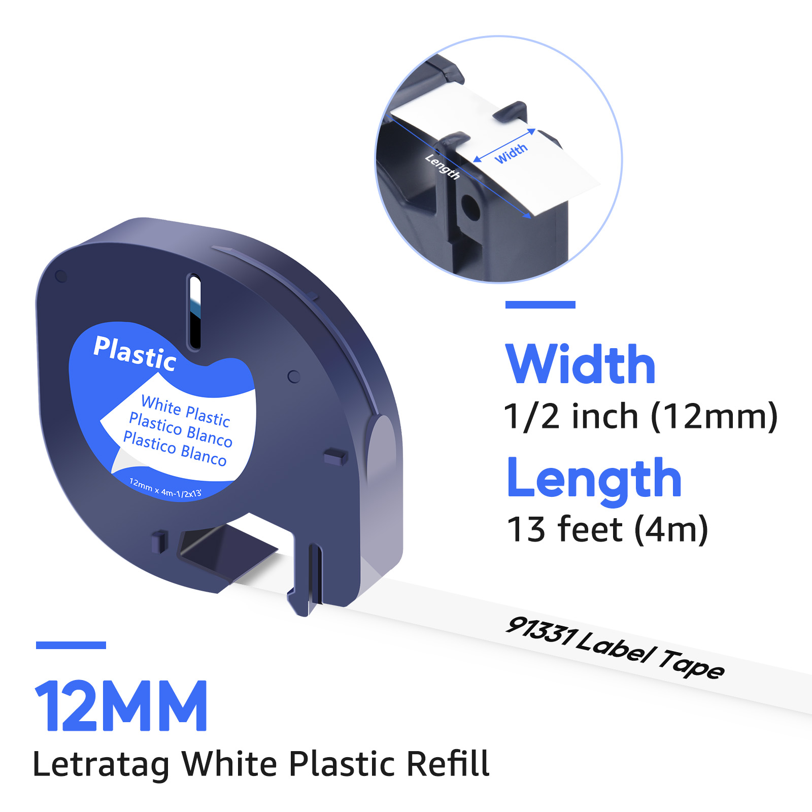 GreenCycle Compatible DYMO LetraTag Label Tape Refills, 5-Pack photo 3