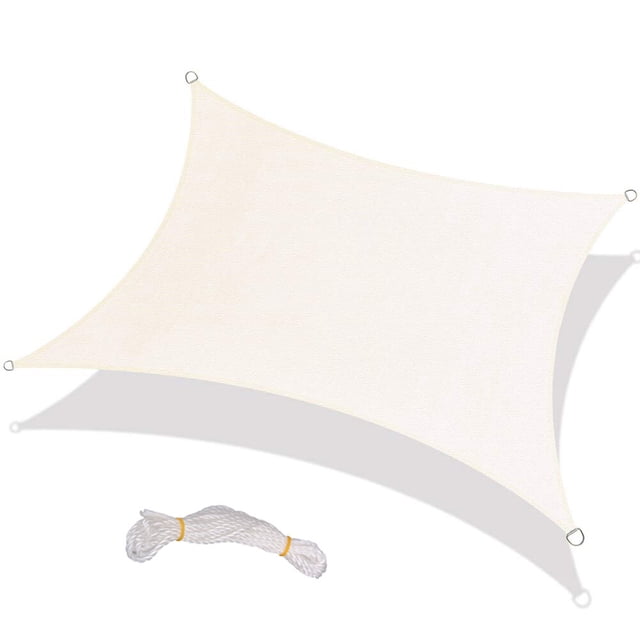 Vela De Sombra Rectángulo Poliéster Tela Oxford Naranja Rojo Parasol Vela Para Patio Trasero Terraza Patio Jardín 2.5x2.5m