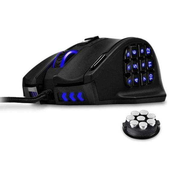 Mouse Gamer UtechSmart Venus láser MMO 16400dpi LED -Negro