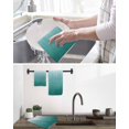 thumbnail image 5 of Teal Green Ombre Kitchen Dish Towels for Drying Dishes Set of 2, Contemporary Gradient Abstract Art Waffle Weave Microfiber Hand Tea Bathroom Towels Quick Dry & Absorbent Towel 15.7x23.6, 5 of 7