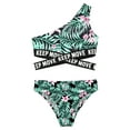 thumbnail image 5 of TiaoBug Kids Girls 3 Piece Bikini Swimsuit Sets Floral Print One Shoulder Crop Top with Briefs Shorts Summer Beachwear Lily 16, 5 of 7
