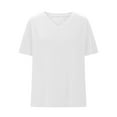 thumbnail image 4 of Summer Fashion Oversize Shirts for Womens V-Neck Short Sleeve Loose Solid Color T Shirt Tunic Shirt Blouse, 4 of 6
