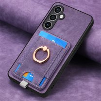 Dteck Case for Samsung Galaxy A14 5G with Stand,2 in 1 Detachable Magnetic Leather Card Slot Wallet Case Ring Holder Kickstand Protective Shockproof Back Cover for Galaxy A14 5G,Purple