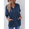 thumbnail image 4 of Sidefeel Oversized Hoodies with Pockets for Women Casual Pullover Tops Classic Comfy Hoodies Sweatshirt Blue XXL, 4 of 9