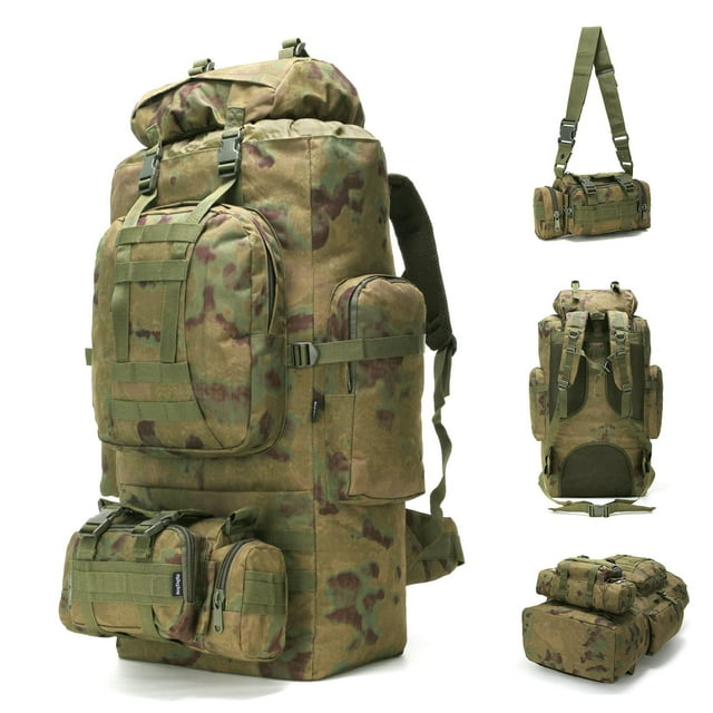 Mochila de Senderismo y Camping HongXingHai 100L Impermeable Verde Ruina