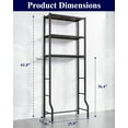 thumbnail image 3 of Over-The-Toilet Storage Rack - Freestanding Over The Toilet Storage Cabinet with Paper Holder & Hooks, Bathroom Organizers and Storage, White, 3 Tiers (61" H), 3 of 10