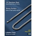 thumbnail image 6 of ChainsProMax Stainless Steel Chains for Men 6mm 20 inch Wheat Necklace, 6 of 7