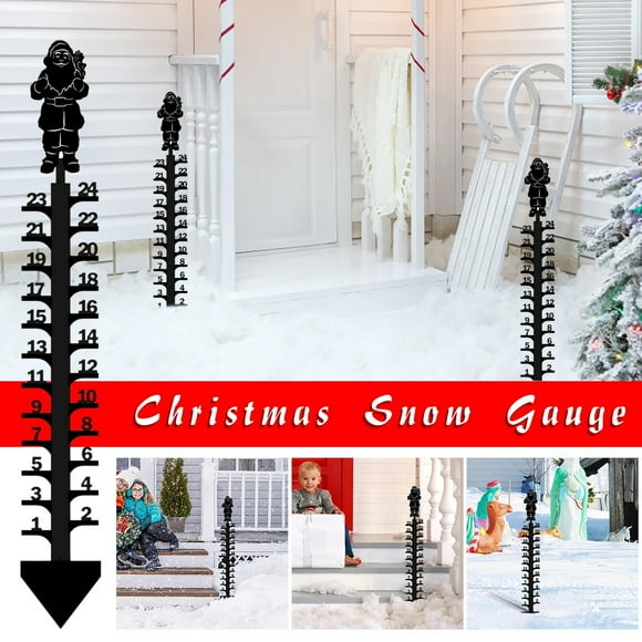 Xihbxyly Indicador de Nieve Navideño, Diseño de Copo de Nieve Metálico, Decoración para Exteriores, Papá Noel Pintado a Mano, Construcción de Acero Resistente, Regalo de Invierno, Tamaño de 61 Cm