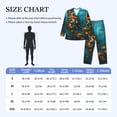 thumbnail image 4 of Fuzoiu Elegant Butterfly And Flowers Print Men's Long-Sleeved Pajama,Lounge Button Down Nightwear,Mens Notch Collar Pajama Set -Small, 4 of 7