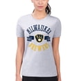 thumbnail image 4 of Women's G-III 4Her by Carl Banks Heather Gray Milwaukee Brewers Super-Slim Fit Lightweight City Graphic T-Shirt, 4 of 5