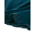 thumbnail image 6 of INSPIRE CHIC Women's Round Neck Casual Blouses Lace Floral Long Sleeve Chiffon Tops M Dark Blue, 6 of 8