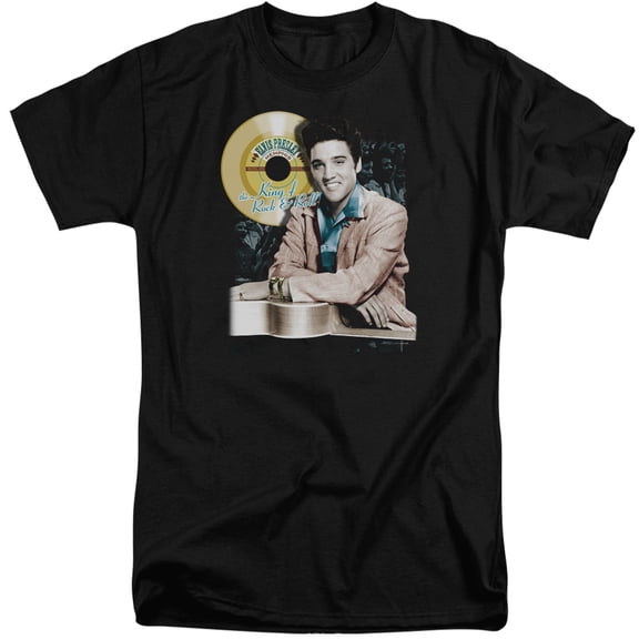 Elvis Presley Gold Record S/S Adult Tall Black