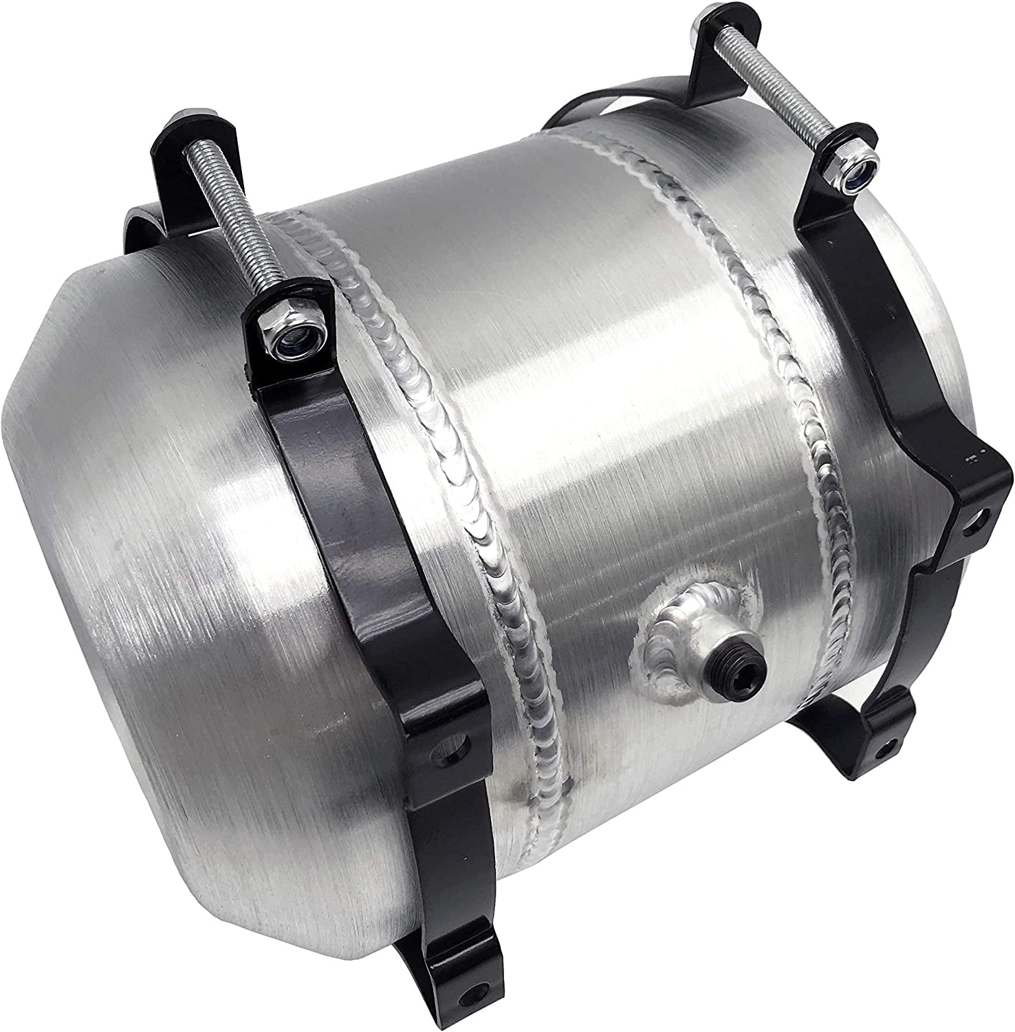 JSD 2 Gallon 8 x10" Spun Aluminum Gas Tank 1/4 NPT Outlet Center Fill Fuel Tank for All-Terrain Vehicles