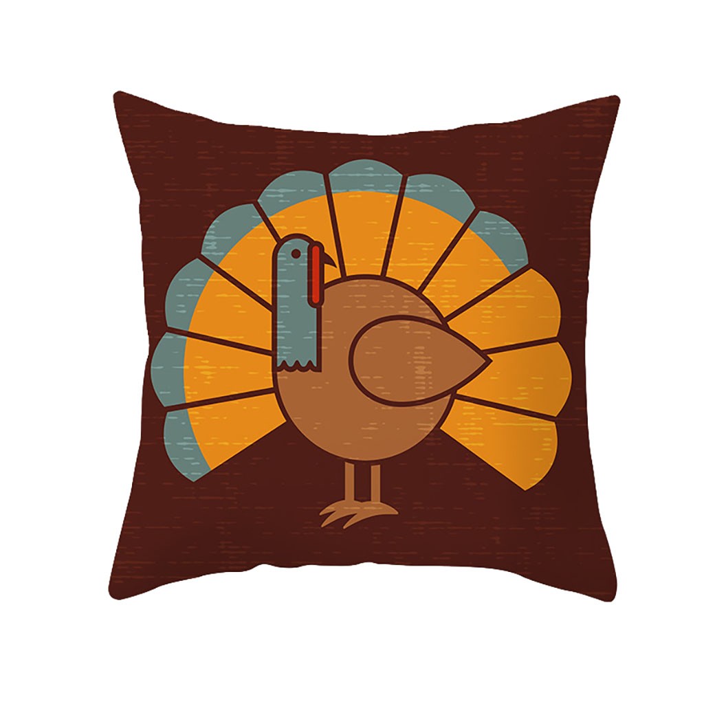 Thanksgiving Turkey Pillow Case Cushion Cover Sofa Bed Car Cushion