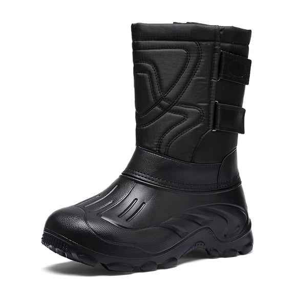 OwnShoe Men's Snow Boot Warm Fur Lined Booties Waterproof Outdoor Shoes