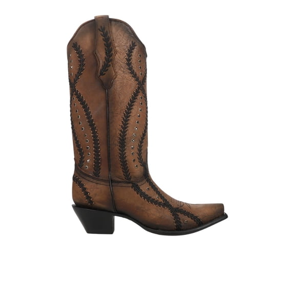 Corral Boots Womens Embroidered Studded Pull On Snip Toe Cowboy Mid Calf B