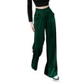 thumbnail image 3 of Seyurigaoka High Waisted Velvet Pants for Women Elastic Waist Wide Leg Pants Loose Palazzo Pants Velour Sweatpants with Pockets, 3 of 5
